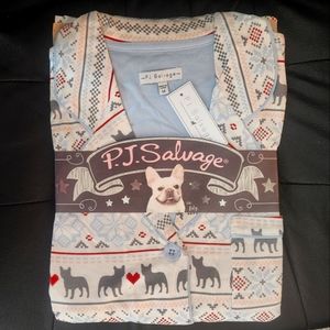 NEW PJ Salvage Fair Isle Print 2 Piece Pajama Set Size M